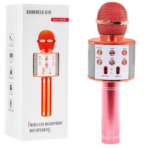 Karaoke Microphone With Rose Gold Speaker