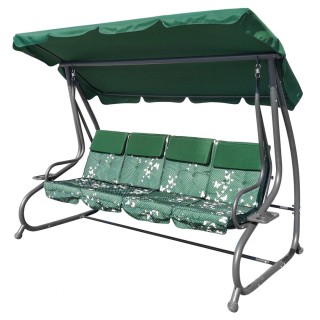 Huge Garden Swing Seat Braid 2x1 Green Butterflies