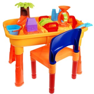 Sandbox, desk with chair