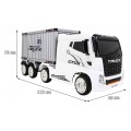 Container Truck White + Semitrailer