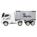 Container Truck White + Semitrailer