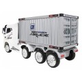 Container Truck White + Semitrailer