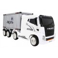 Container Truck White + Semitrailer