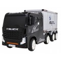 Container Truck Black + Semitrailer