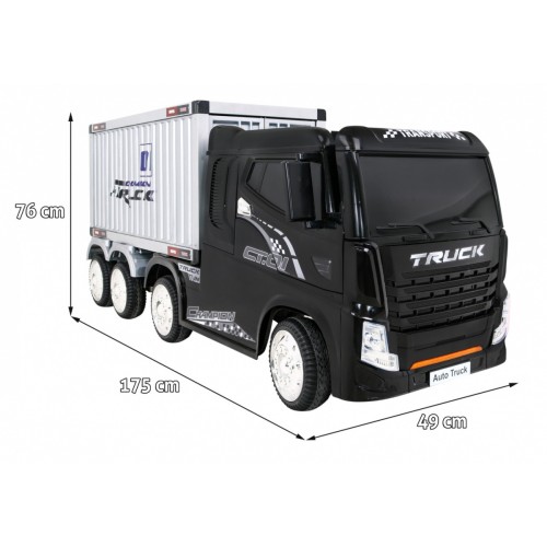 Container Truck Black + Semitrailer