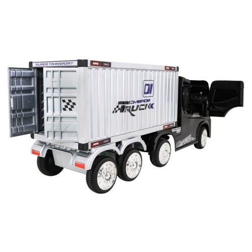 Container Truck Black + Semitrailer