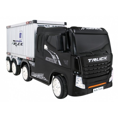 Container Truck Black + Semitrailer