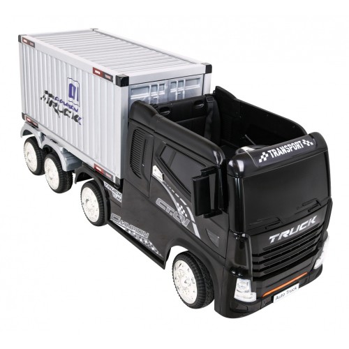 Container Truck Black + Semitrailer