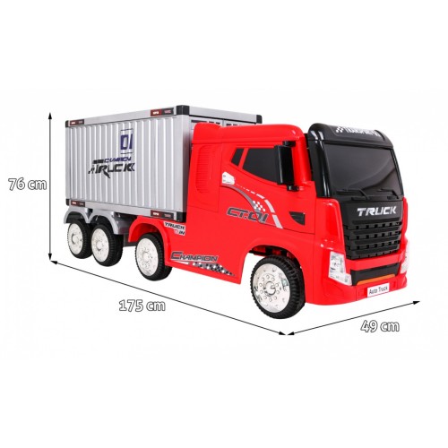 Container Truck Red + Semitrailer