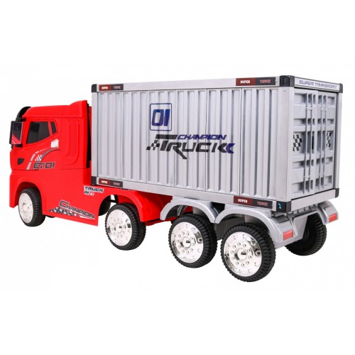 Container Truck Red + Semitrailer