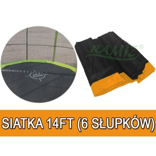 Safety net mesh for trampoline 14FT - 6 poles orange