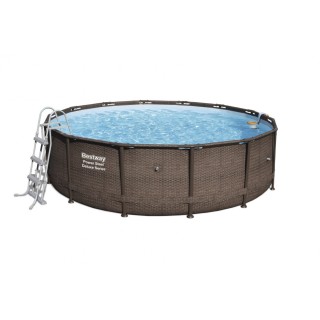 Pool Rack 14FT 427x107 cm Power Steel Deluxe Rattan Series B