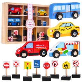 Set of 4 Wooden Vehicle Signs