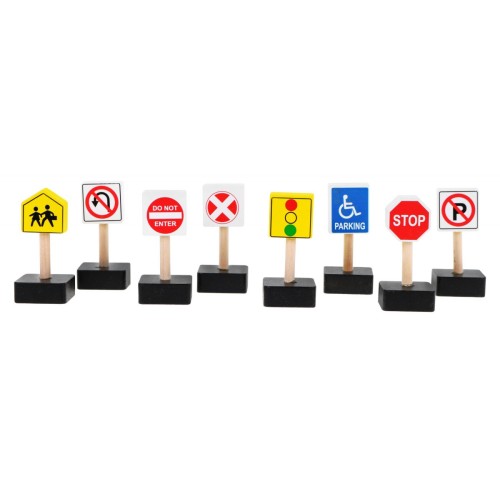 Set of 4 Wooden Vehicle Signs