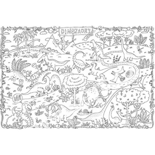 Coloring page Dinosaur World Poster