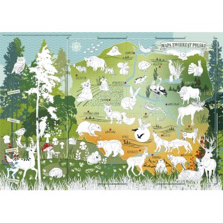 Coloring page animals map of Poland