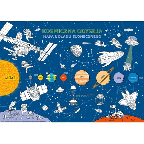 Solar system map coloring book