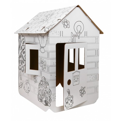 House XXL with horses 3D coloring book for children