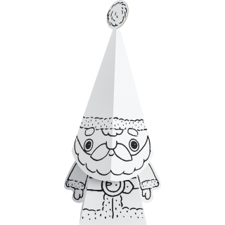 Coloring 3D Christmas ball Santa Claus