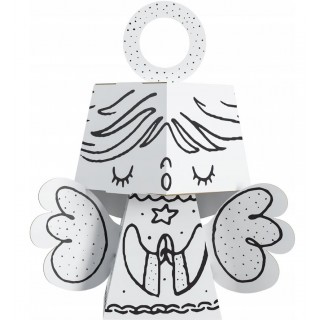 Coloring 3D Christmas ball. Angel