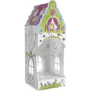 3D coloring book House. Carrot Field