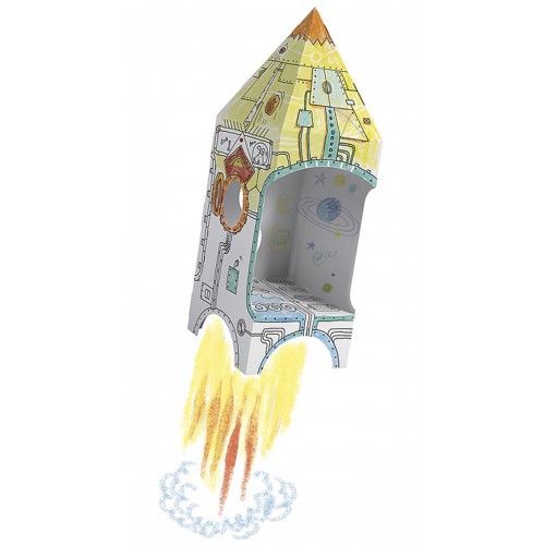 3D Coloring House Rocket