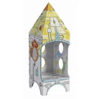 3D Coloring House Rocket