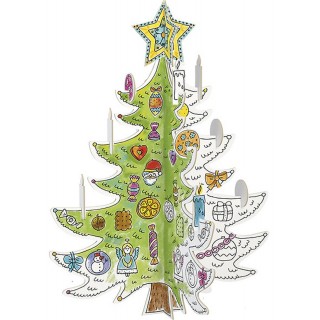 3D coloring book Christmas tree