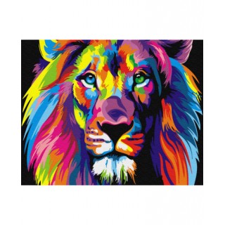 Painting by numbers 40x50 Rainbow lion