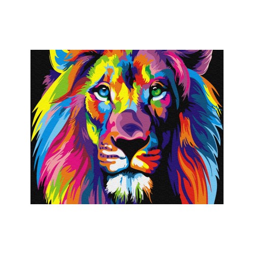 Painting by numbers 40x50 Rainbow lion