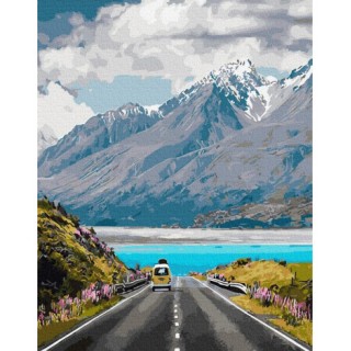 Painting by numbers 40x50 Travel to the mountains
