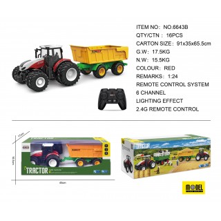 Red R/C Tractor With Semi-trailer