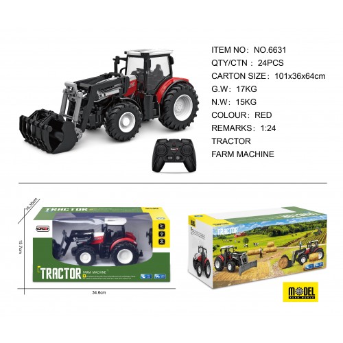 Red R/C Tractor With Loader