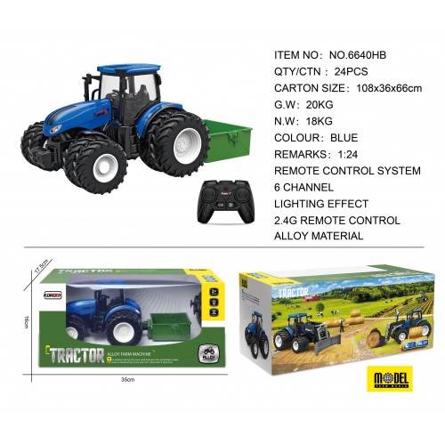 Blue R/C Tractor + Accessories