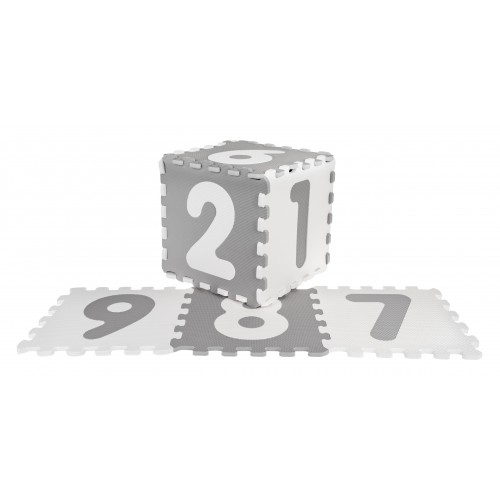 Numbers Gray Antibacterial Foam Mat