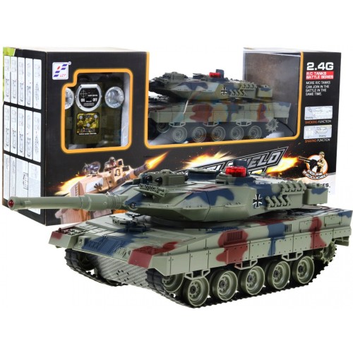 R C tank 2 4 G with smoke LEOPARD 2 A6 Green