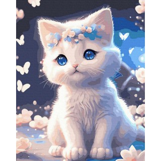Painting by numbers 40x50 Cat with Blue Eyes
