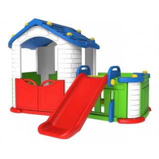 Garden house with a slide Blue