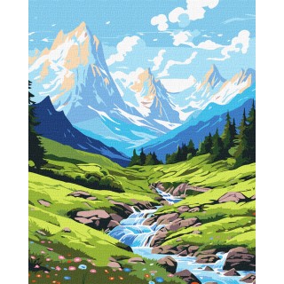 Painting By Numbers Set 40x50cm Summer In The Mountains