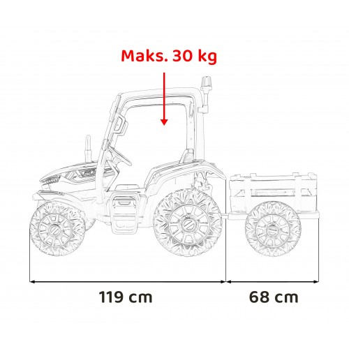 Tractor Vehicle BLAST With Trailer Green