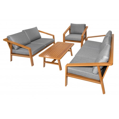 Aluminum Garden Furniture Two Sofas + Armchair + Table
