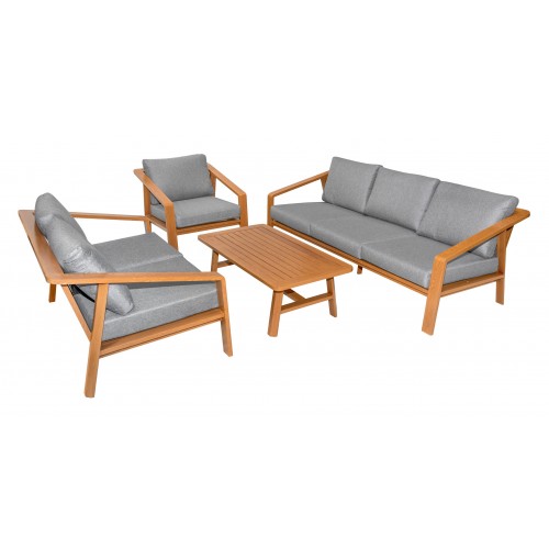 Aluminum Garden Furniture Two Sofas + Armchair + Table