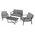 Aluminum Garden Furniture Sofa + Two Armchairs + Table