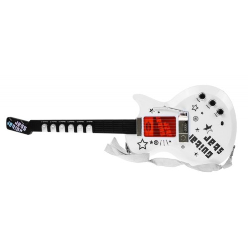 Electric Guitar Stand Microphone White