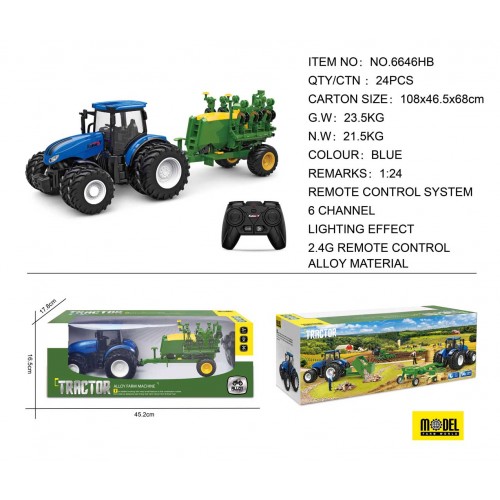 Blue R/C Tractor with Seeder