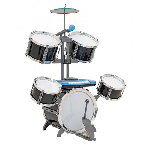 Huge Drum Set with Keyboard Black