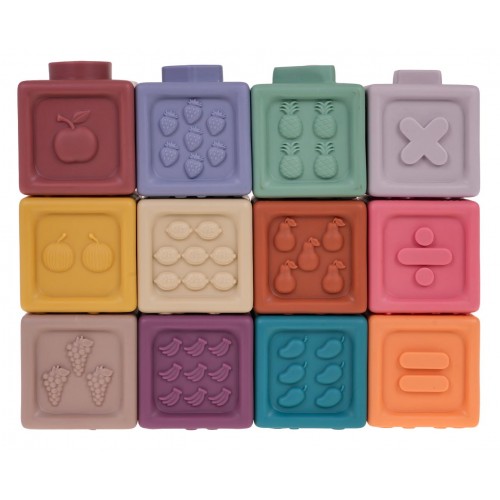 Set of Sensory Cubes Numbers 12 pieces.