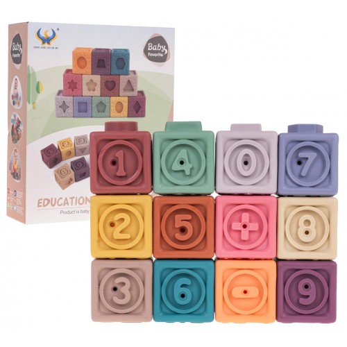 Set of Sensory Cubes Numbers 12 pieces.