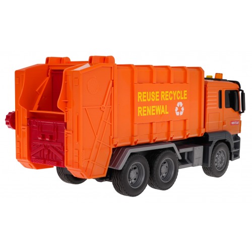 Orange Garbage Truck with Sound Function + Accessories