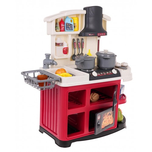 Kitchen Kitchenette with Sound and Water Function 52 pieces. Red